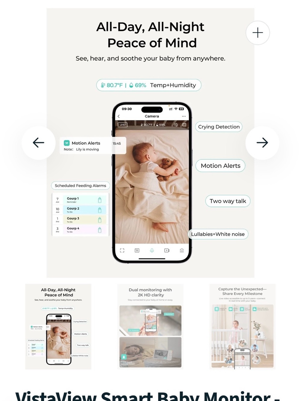 New DR. CARE Vista View SMART BABY MONITOR DC-SBMOO1 - Picture 8 of 11